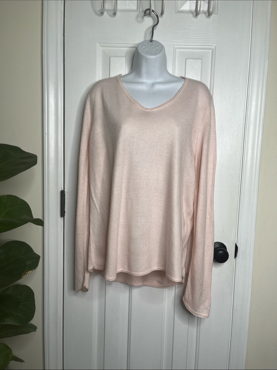 Marled Sweaters - Pale Pink Marled Sweater Slouchy Oversized Size XL